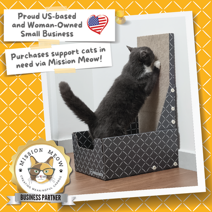 26" L Shaped Cat Scratcher Box and Cat Bed with Double-Sided Cardboard Cat Scratch Pad-4