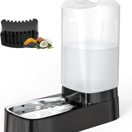 2.4 Gallon Gravity Pet Water Dispenser with 304 Stainless Steel Bowl-5