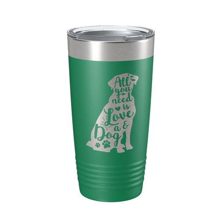 Love and a Dog Tumbler Dog Lover Travel Mug All You Need is Love Insulated Laser Engraved Coffee Cup Pet Owner Gift 20 oz-9