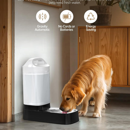 2.4 Gallon Gravity Pet Water Dispenser with 304 Stainless Steel Bowl-4