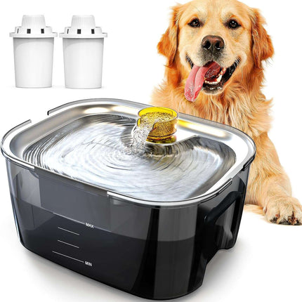 2.6 Gallon Stainless Steel Dog Water Fountain for Large Dogs & Multi Pets-0