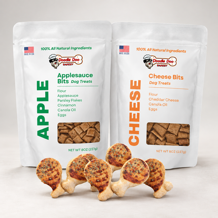 Treat Sampler – Chicken Leg Chews + Apple Cinnamon & Cheese Biscuits