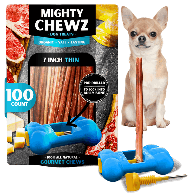 7" Thin Bully Sticks - Bully Bone Included