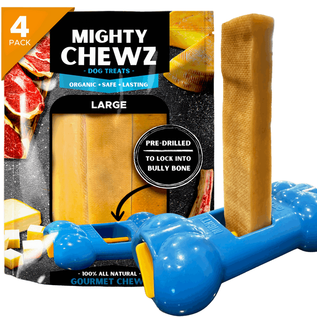 4 Pack Large Yak Cheese - Bully Bone Pro Included
