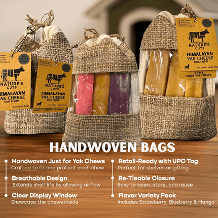 Small Yak Cheese (4 Pack) in Hand Woven Bag