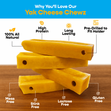 4 Pack Large Yak Cheese - Bully Bone Pro Included