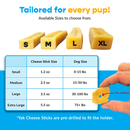 XL Yak Cheese Chews with Chew Holder