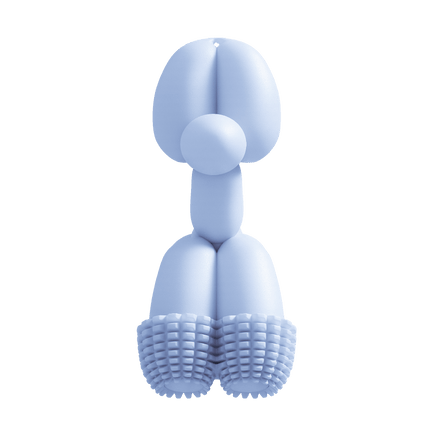 Blue Balloon Dog Chew Toy in a balloon animal shape with textured feet for engaging play and chewing