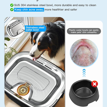 2.6 Gallon Stainless Steel Dog Water Fountain for Large Dogs & Multi Pets-1