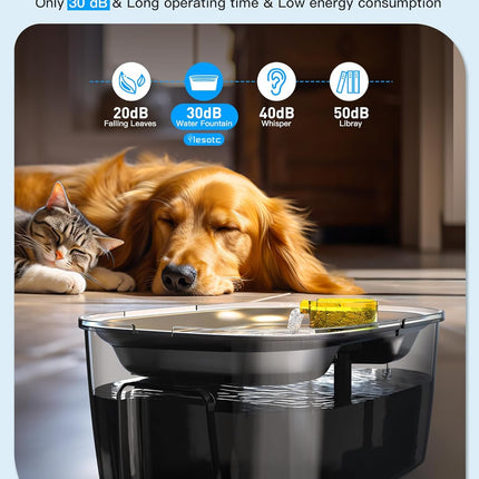 2.6 Gallon Stainless Steel Dog Water Fountain for Large Dogs & Multi Pets-4