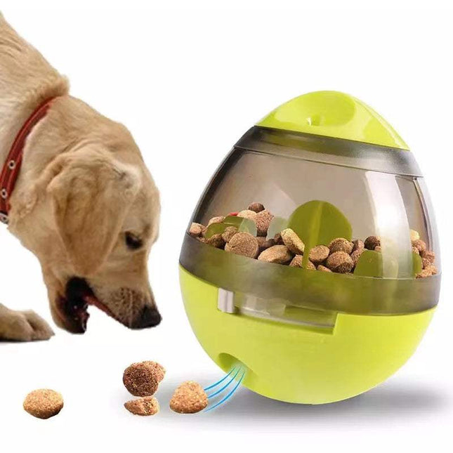 Interactive tumbler slow feeder toy dispensing treats for dogs and cats